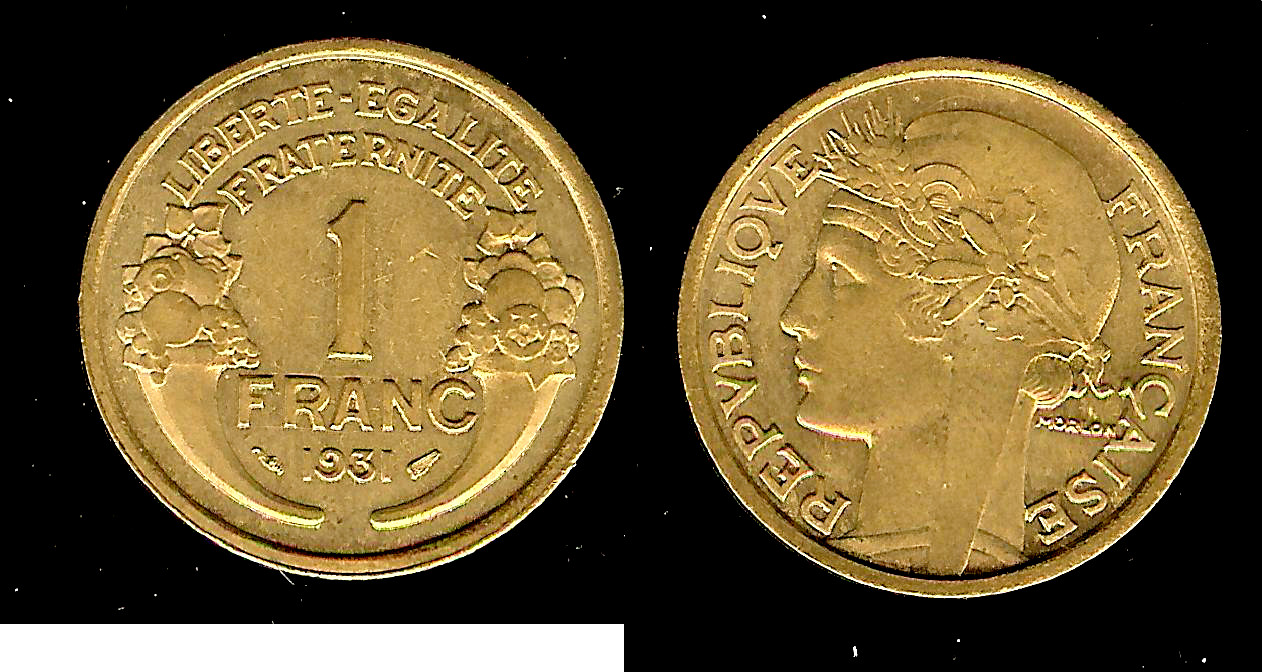 1 franc Morlon 1931 Paris SPL-